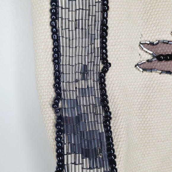 Sam Edelman Tote Bag Thea Sequin Beaded Fabric Large Boho Beach Bohemian Peasant - Picture 14 of 15